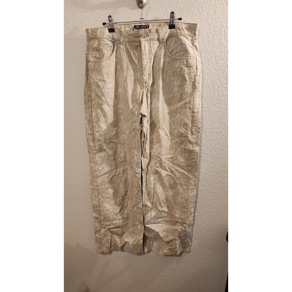 Zara large‎ wide leg linen/cotton pants